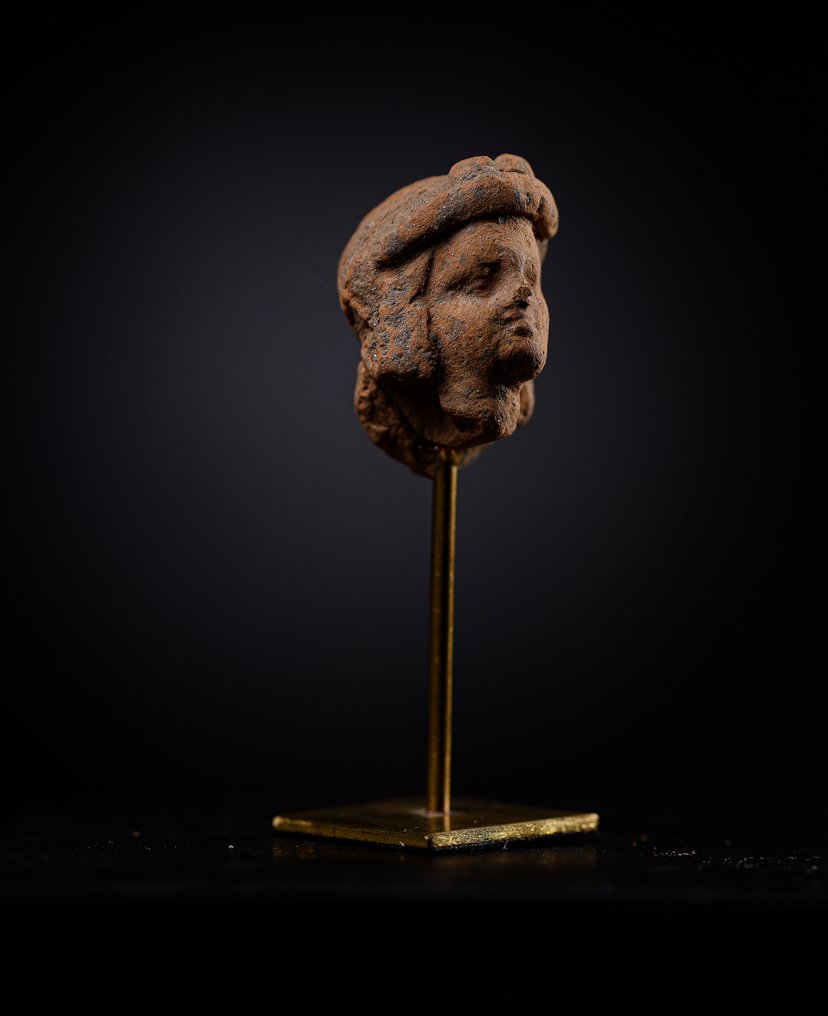 Αρχαία Ελλάδα κεφάλι γυναίκας από πηλό - 3.5 cm #4.3