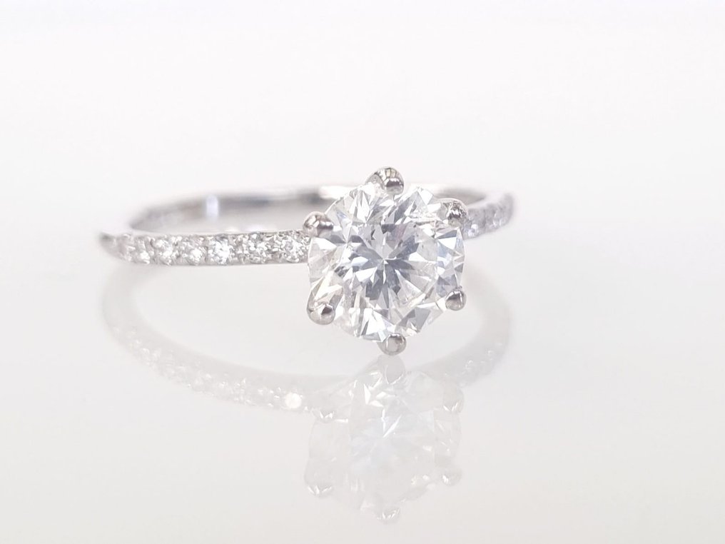 Verlovingsring - 14 karaat Witgoud - 1.26ct. tw. Diamant (Natuurlijk) #2.1