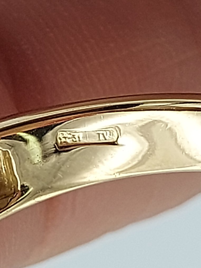 戒指 - 18 克拉 黃金, 白金 -  0.03ct. tw. 鉆石 (天然)  #3.2