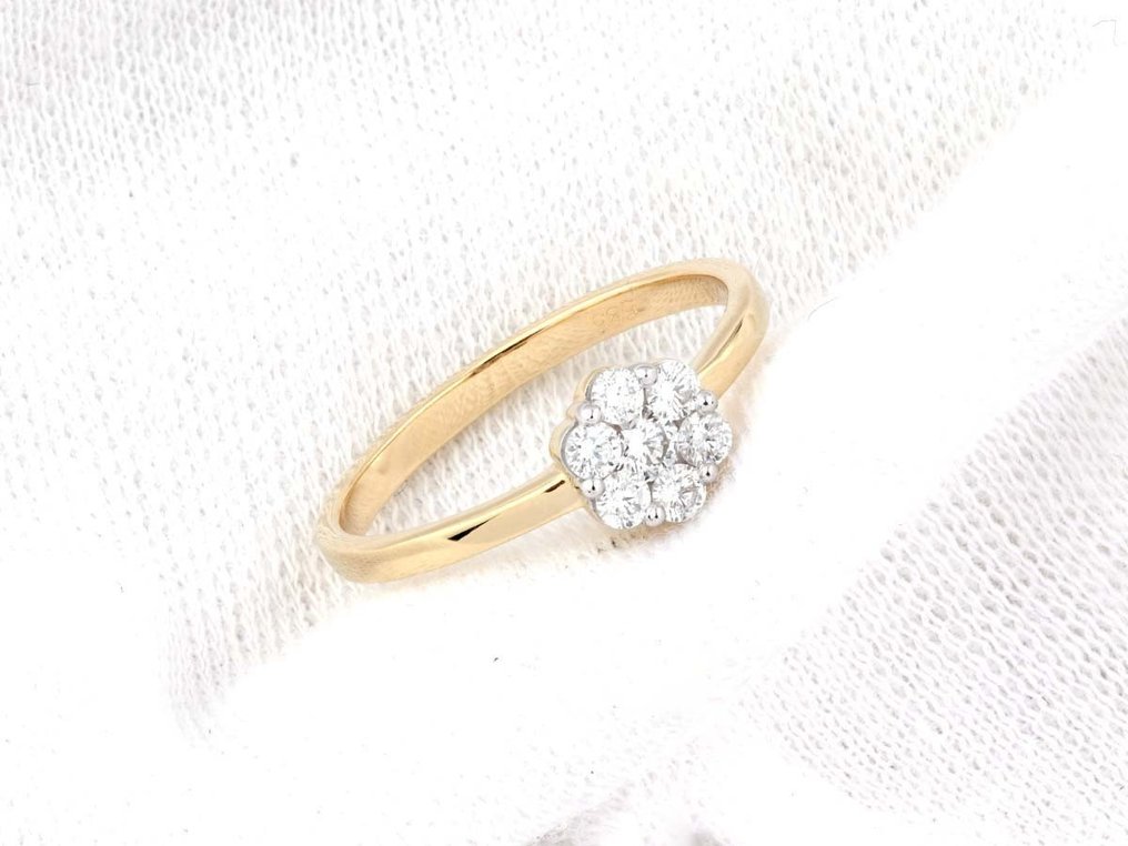 Δαχτυλίδι - 14 καράτια Κίτρινο χρυσό - 0.33ct. tw. Διαμάντι (Φυσικό) #2.1