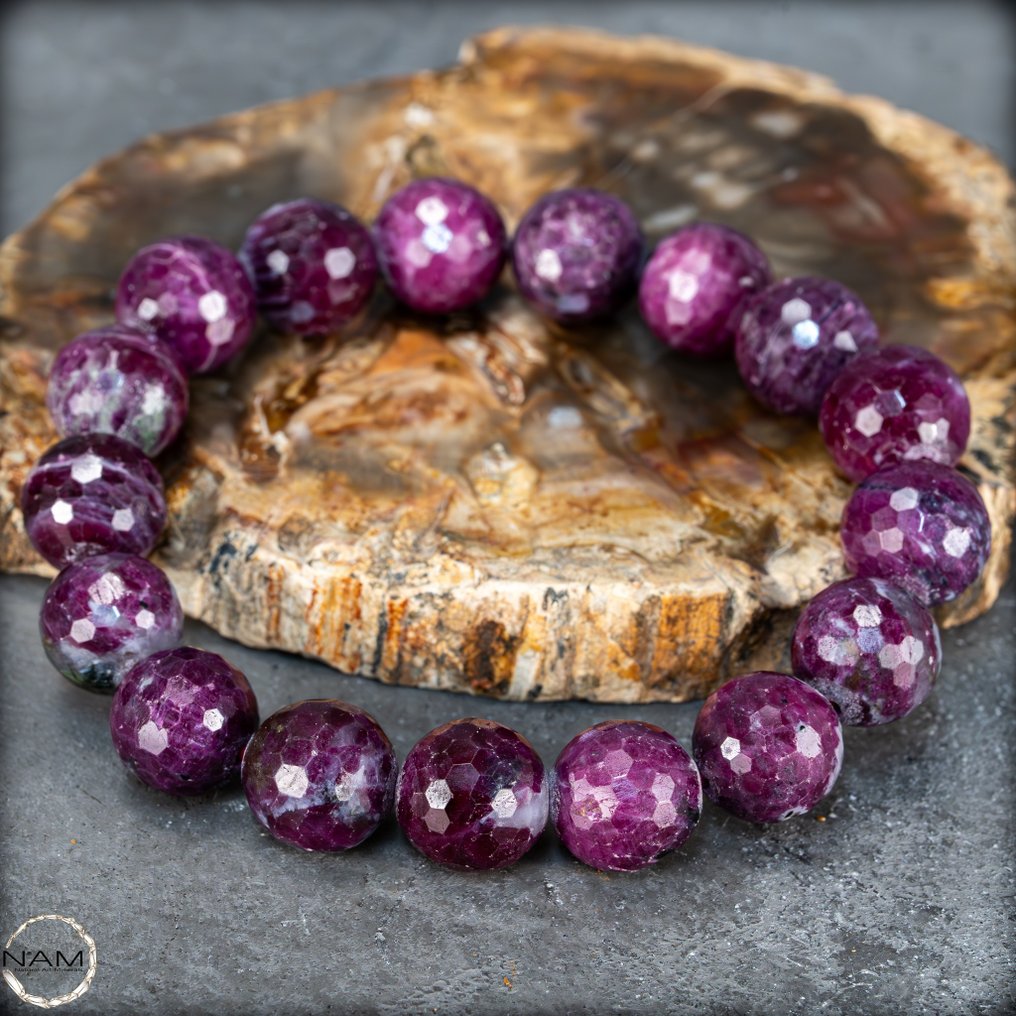 Καταπληκτικό βραχιόλι από ρουμπίνι και κρύσταλλο, χωρίς θερμική επεξεργασία 331.2 ct- 66.24 g #1.0