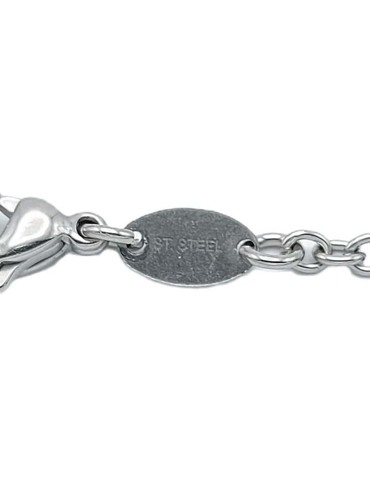 Barakà - 吊墜頸鏈 - 18 克拉 鋼, 白金 -  0.04ct. tw. 鉆石 (天然)  #3.2