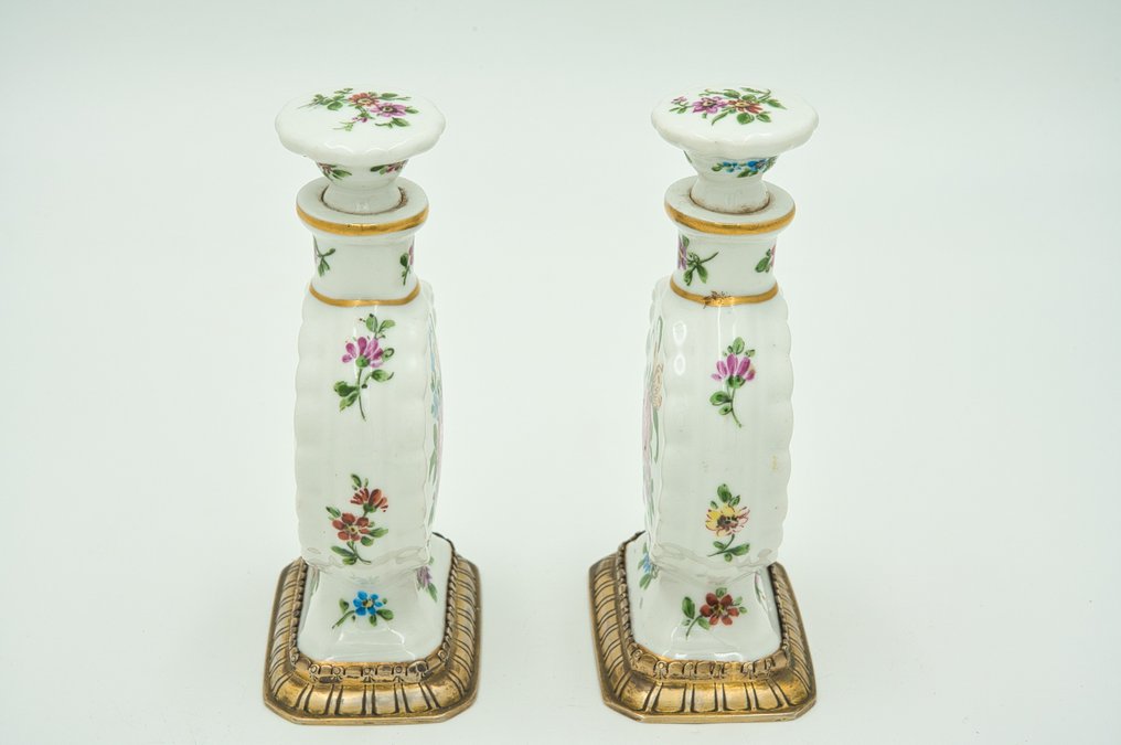 Perfume flask - .833 silver - Pair of bottle perfum. #4.3