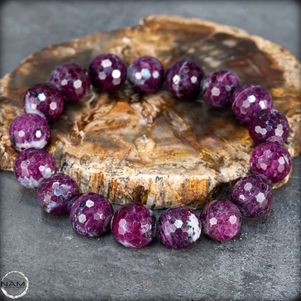 Καταπληκτικό βραχιόλι από ρουμπίνι και κρύσταλλο, χωρίς θερμική επεξεργασία 331.2 ct- 66.24 g #4.3