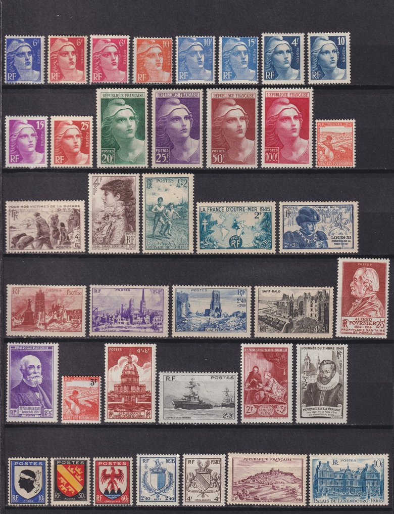 Γαλλία 1945/1959 - Γραμματόσημα 'Moderne' μεταξύ αρ. 669 και αρ. 1229, καινούρια** και καινούρια*. Ωραία ποιότητα. - Yvert #1.0