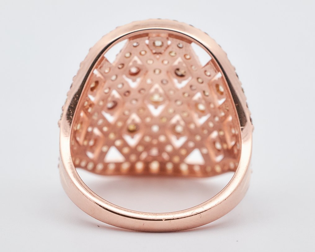 戒指 - 14 克拉 玫瑰金 -  1.99ct. tw. 鉆石 (天然彩色) #3.2