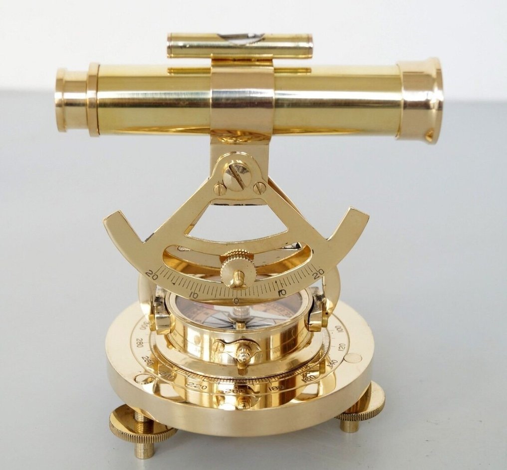 经度仪 - 全实心黄铜经度仪，带指南针 - 近新 - 这个世纪 - 亞洲 #2.1