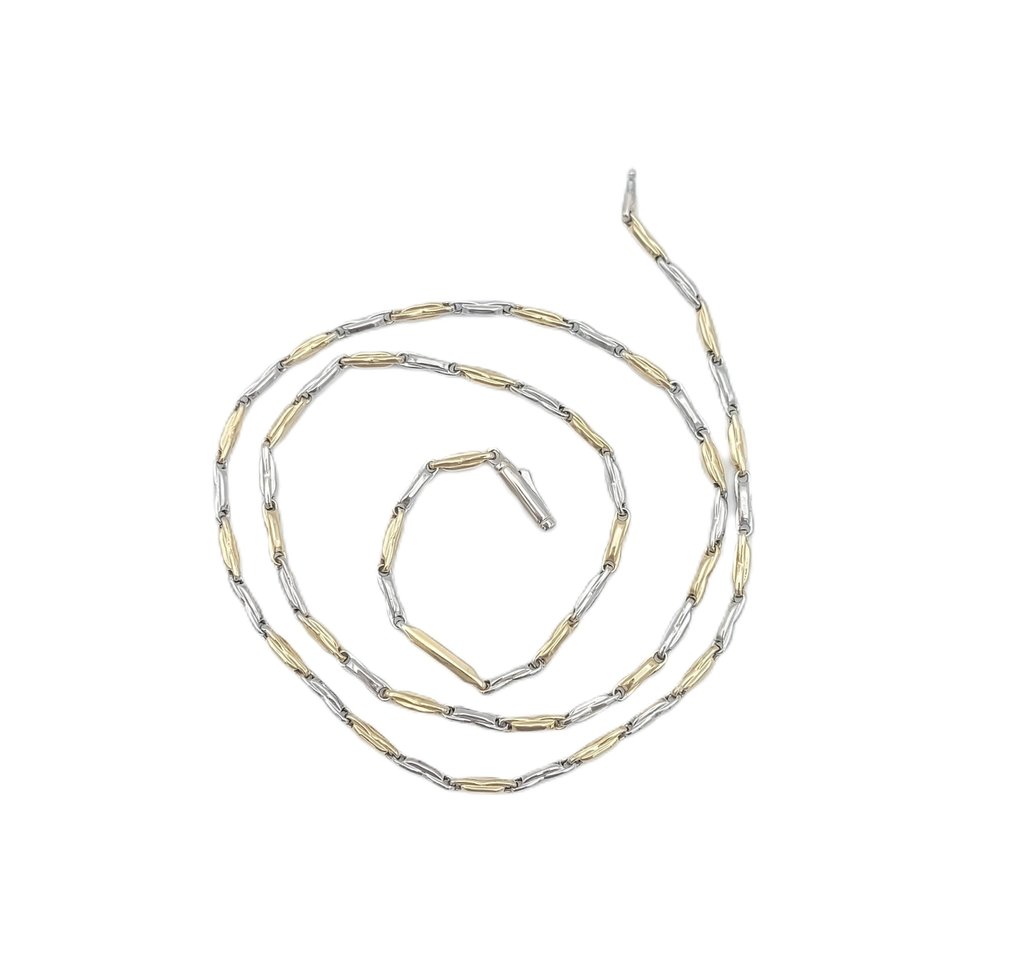 頸鏈 - 18 克拉 黃金, 白金 #1.0