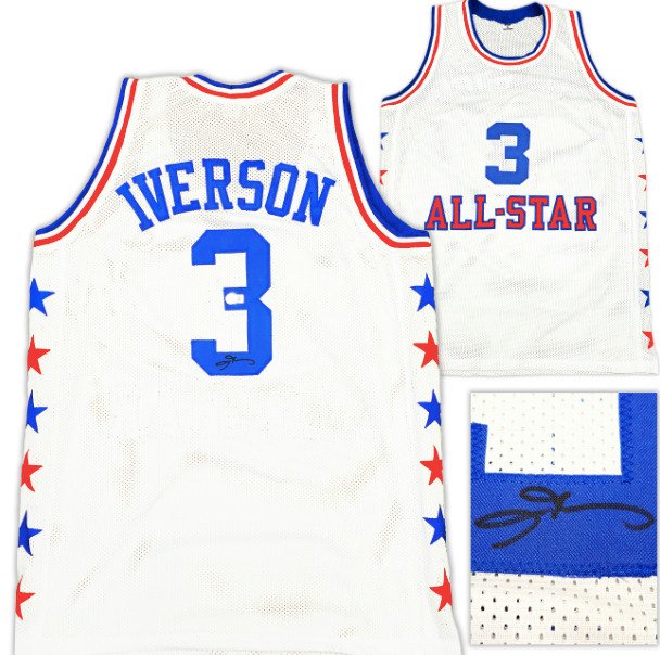 NBA - Allen Iverson - Autograph - 白色定制篮球球衣  #2.1