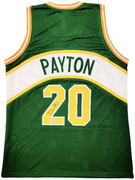 NBA - Gary Payton - Autograph - 绿色定制篮球运动衫  #1.0