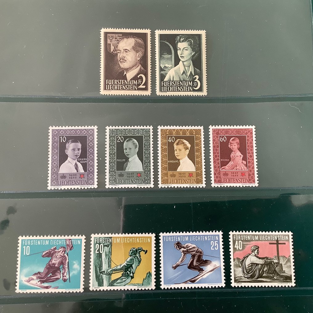 列支敦士登 1955 - 完整年度与王室夫妇 - Michel 332/341 #3.2
