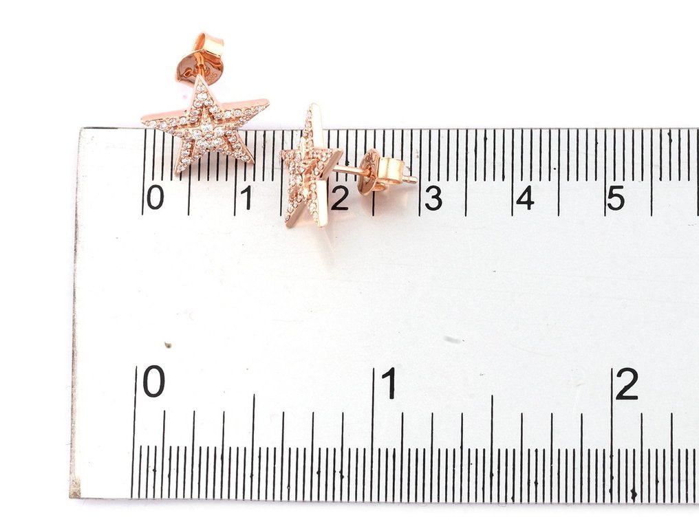 Ohrringe - 14 kt Roségold - 0.39ct. tw. Diamant (Natürlich) #2.1