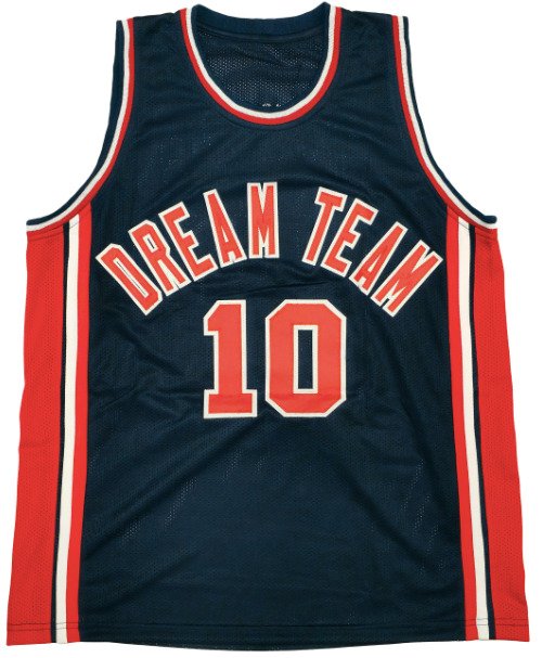 NBA - Clyde Drexler - Autograph - Blue Custom Basketball Jersey  #3.2