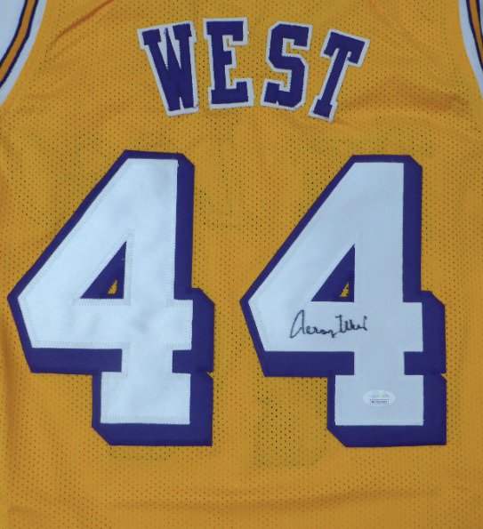 NBA - Jerry West - Autograph - 黄色定制篮球运动衫  #1.0