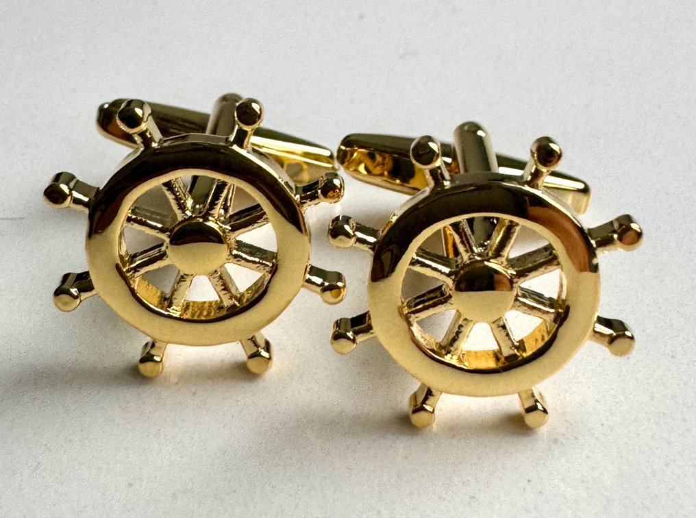 Beautiful Nautical Sailboat Rudder 9 Kt rolled gold Cufflinks ...