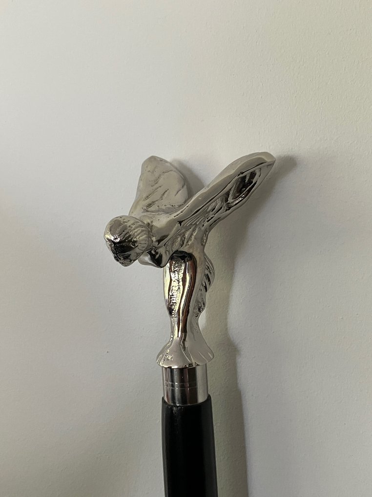 Walking stick - Wood with a lady Rolls Royce as a handle. #3.2
