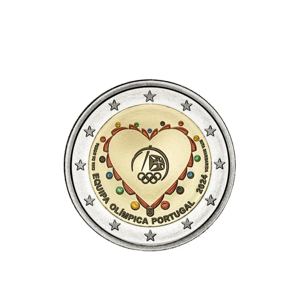 Portugal. 2 Euro 2024 "Equipa Olimpica Portugal" Proof Catawiki