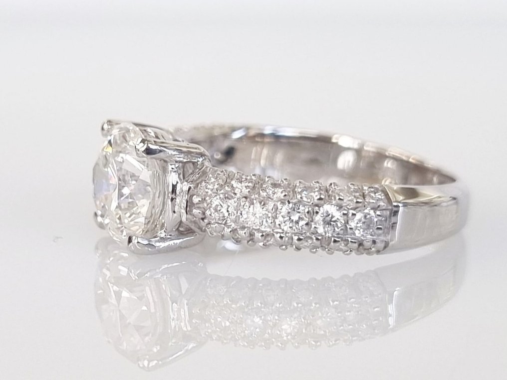 订婚戒指 - 18K包金 白金 - 2.02ct. tw. 钻石 (天然) #2.1