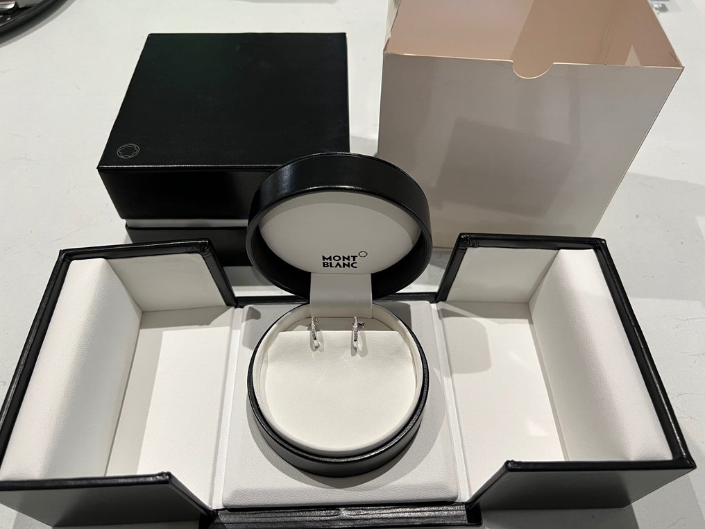 Montblanc - Σκουλαρίκια - 18 καράτια Λευκός χρυσός - Διαμάντι #1.0