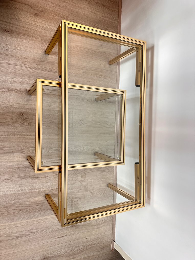 Pierre Vandel - Side table - Glass - Set of two nesting tables, 1970s #3.2