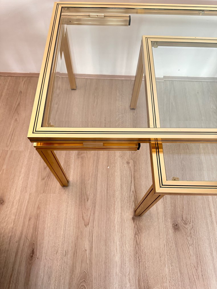 Pierre Vandel - Side table - Glass - Set of two nesting tables, 1970s #1.0