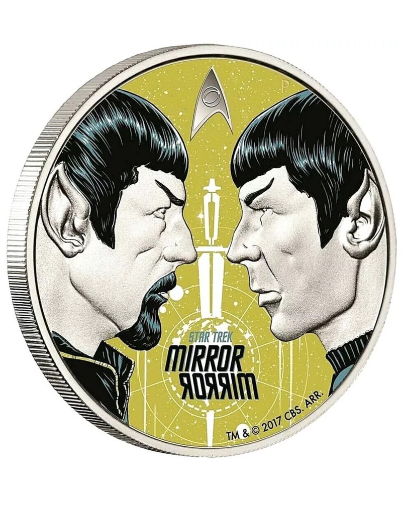 Tuvalu. 2 Dollars 2017 Star Trek™ - Mirror Mirror, 1 Oz (.999) #1.0