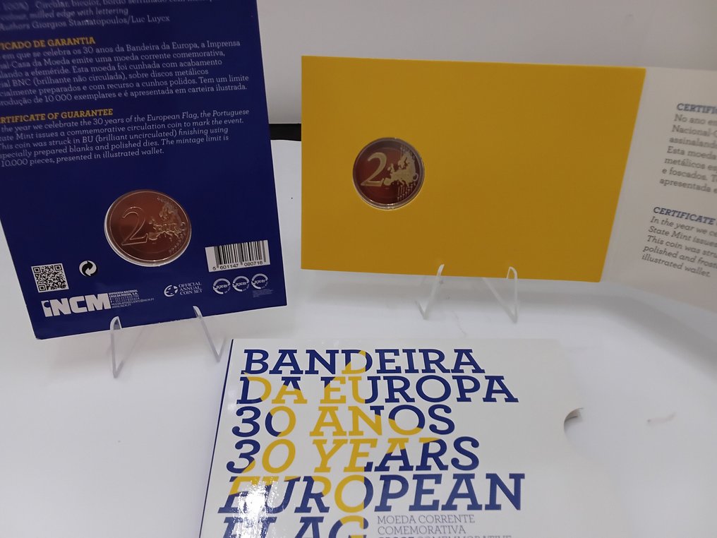 Πορτογαλία. 2 Euro 2015 "Bandiera Europea" (2 monete) Proof + BU #4.3