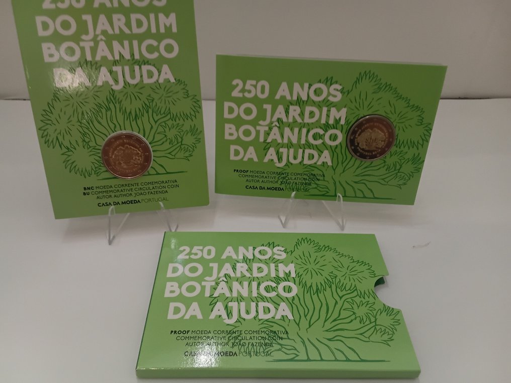 葡萄牙. 2 Euro 2018 "Jardim Botânico" (2 monete) Proof + BU  (没有保留价) #1.0