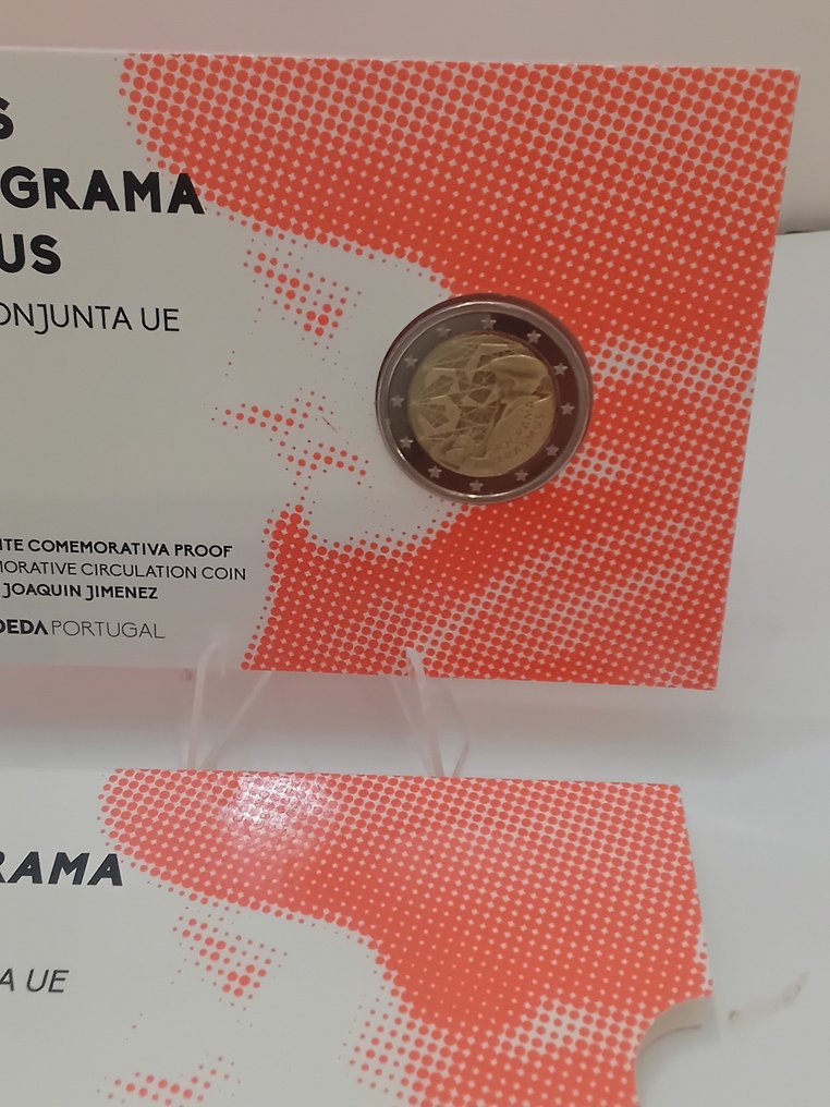 葡萄牙. 2 Euro 2022 "Erasmus" (2 monete) Proof + BU  (没有保留价) #2.1