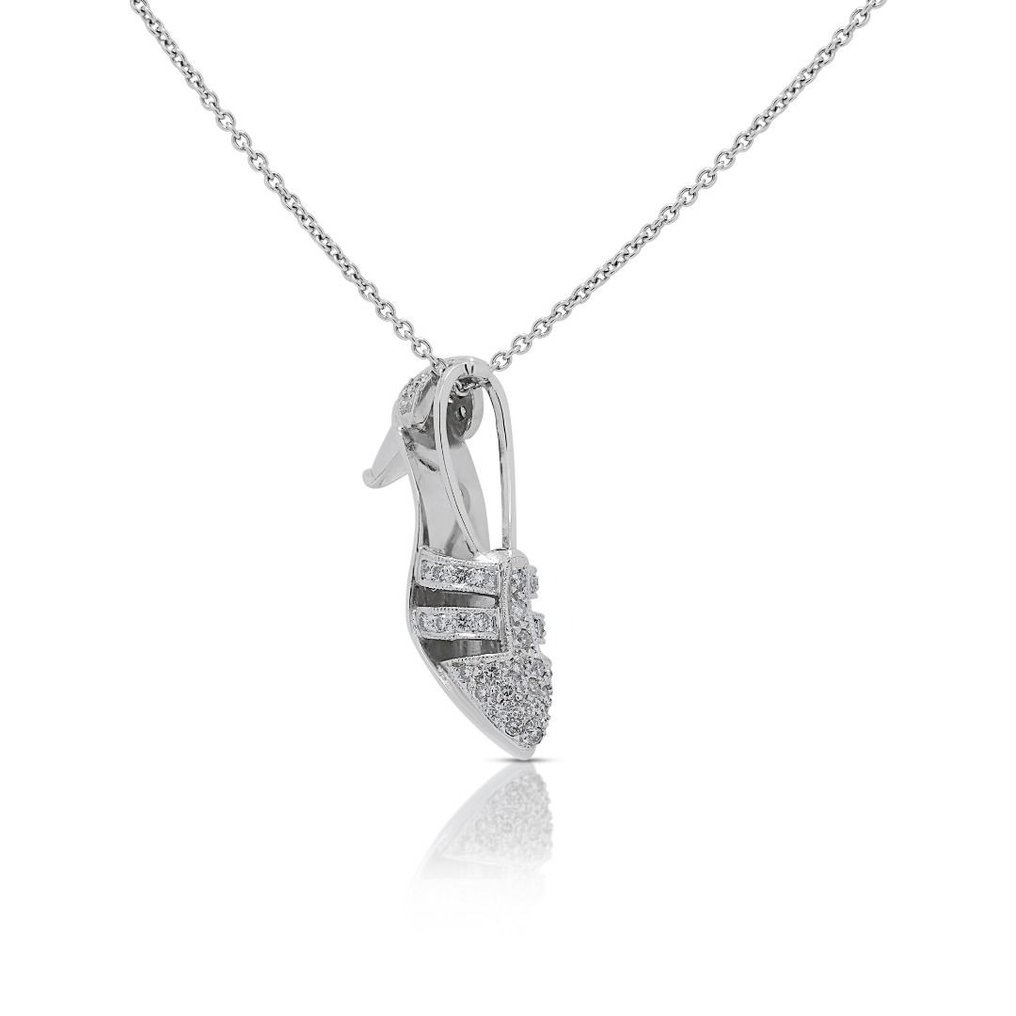 Pendant - 18 kt. White gold -  0.43ct. tw. Diamond (Natural)  #1.2