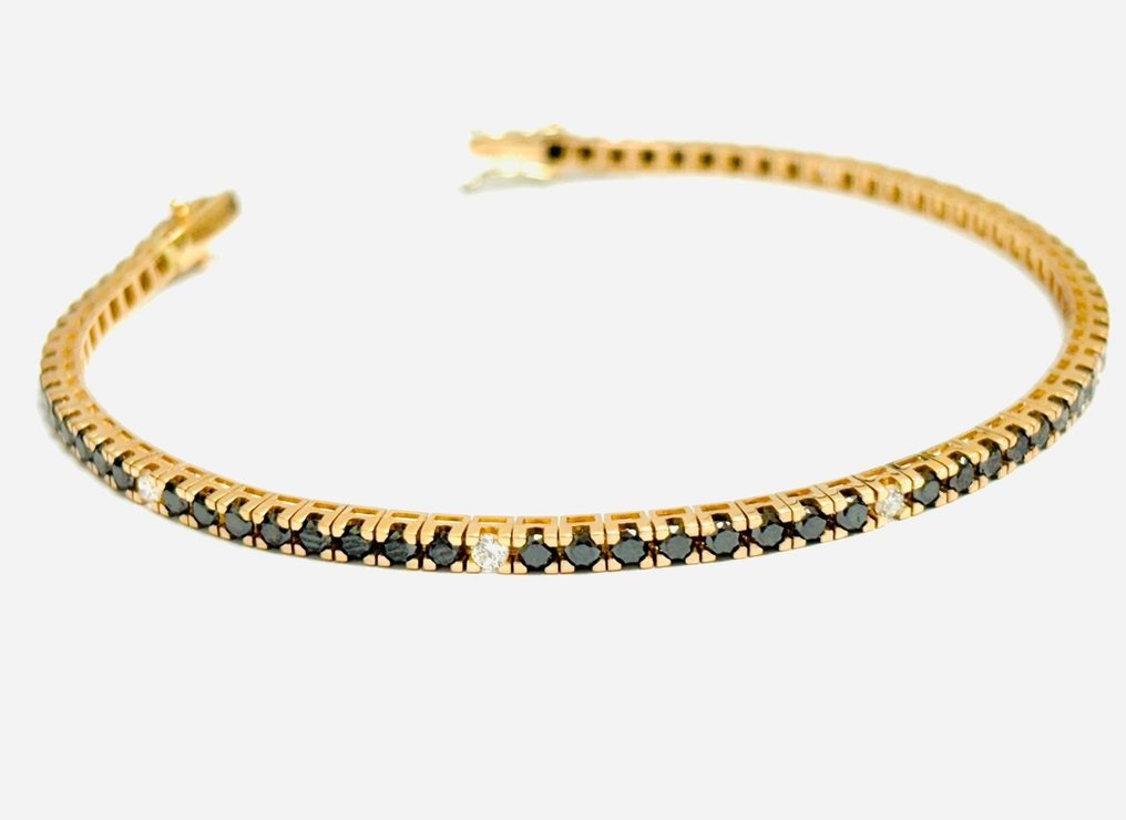 網球手鍊 - 18 克拉 玫瑰金 -  9.30ct. tw. 鉆石 (經顏色處理)  - 鉆石 - 意大利制造 #3.2