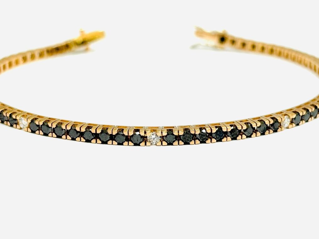 網球手鍊 - 18 克拉 玫瑰金 -  9.30ct. tw. 鉆石 (經顏色處理)  - 鉆石 - 意大利制造 #1.0