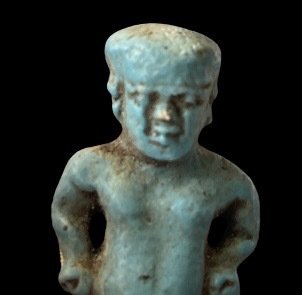 Égypte ancienne Faience Amulette bleue grande et belle de Ptah Pataikos. Licence d'exportation espagnole. - 4.4 cm #2.1