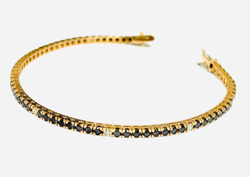 網球手鍊 - 18 克拉 玫瑰金 -  9.30ct. tw. 鉆石 (經顏色處理)  - 鉆石 - 意大利制造 #4.3