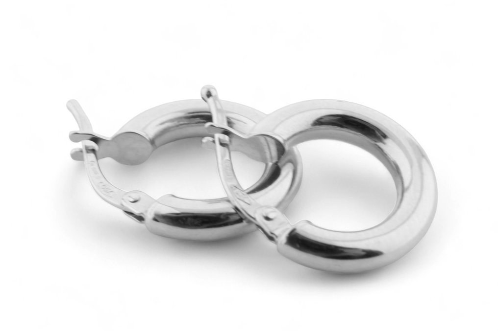 χωρίς τιμή ασφαλείας - Κρίκοι - 18 καράτια Λευκός χρυσός #1.0