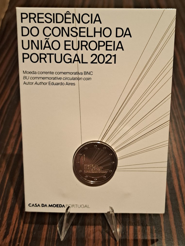 Portugali. 2 Euro 2021 "Presidência do Conselho da UE" (2 moedas) Proof + BU  (Ei pohjahintaa) #2.1