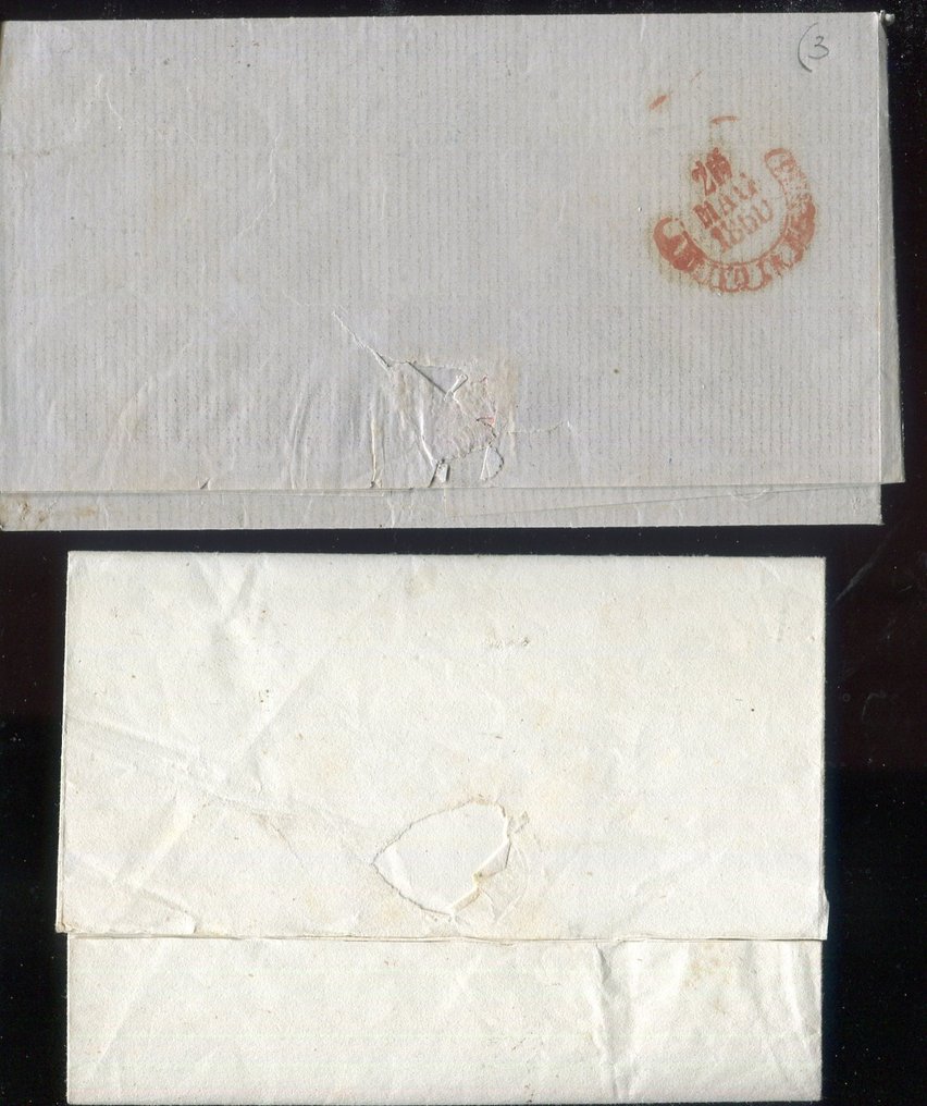 Italian Ancient States - Naples 1858 - Various cancellations of Castel di Sangro. - Sassone 5f, 7e. #3.2