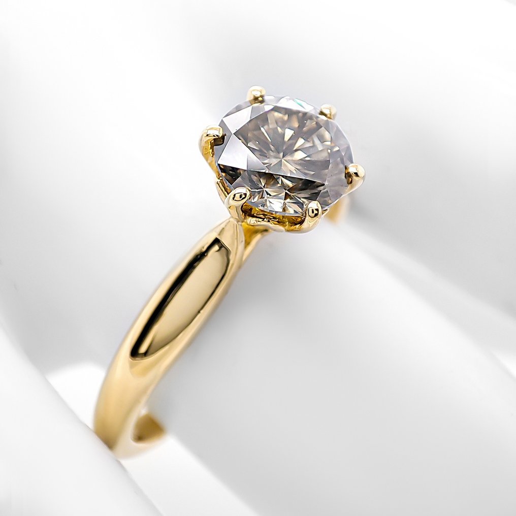 戒指 - 14 克拉 黃金 - 1.20ct. tw. 鉆石 (天然) #1.0