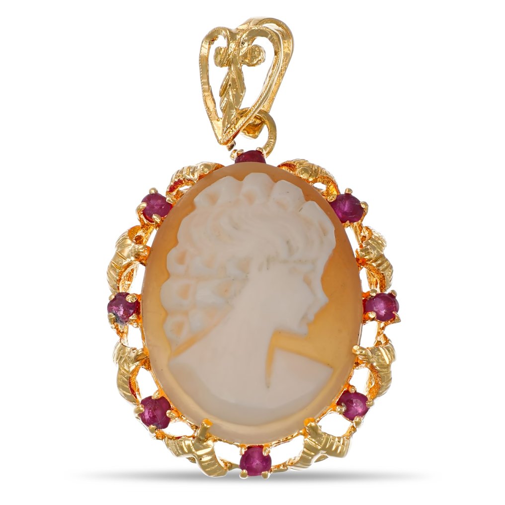 Pendentif - 18 carats Or jaune -  0.32ct. tw. Rubis #1.0