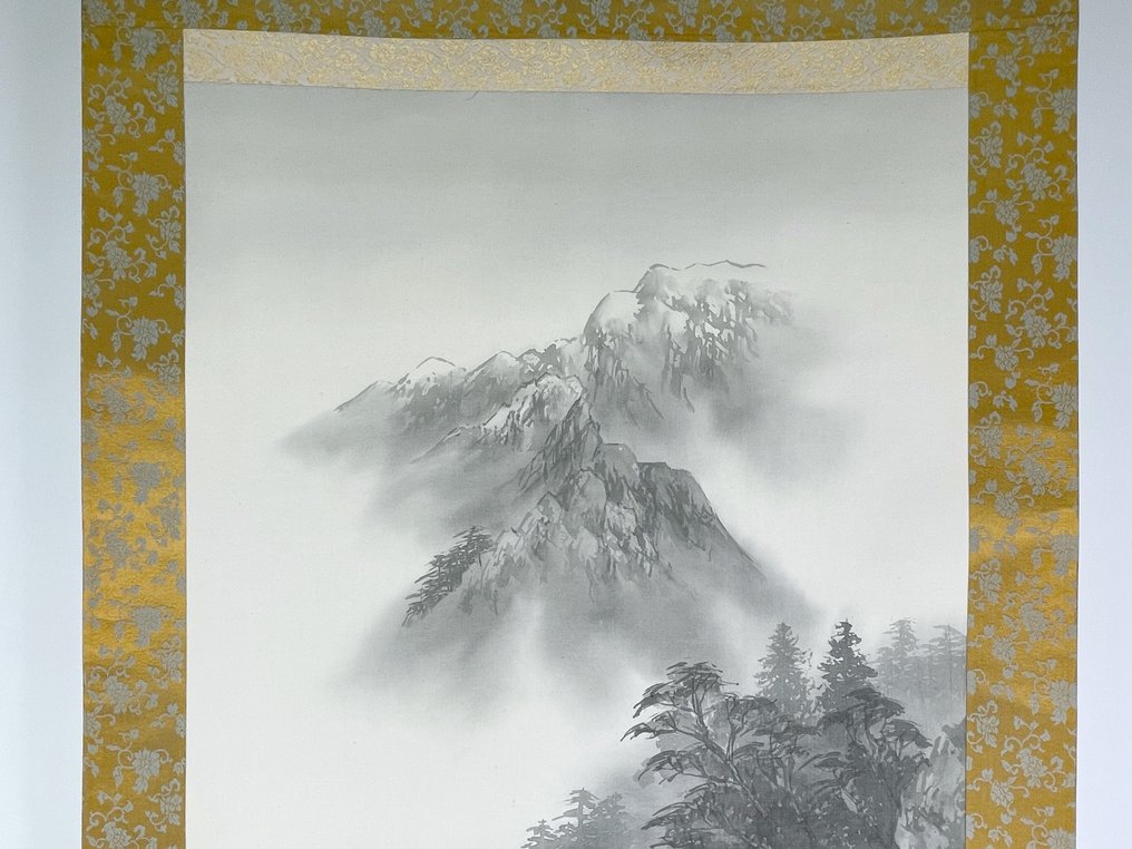 Silke, Hængende Scroll: Ink Wash Maleri af Landskab - Japan - Shōwa-periode (1926-1989) #2.2