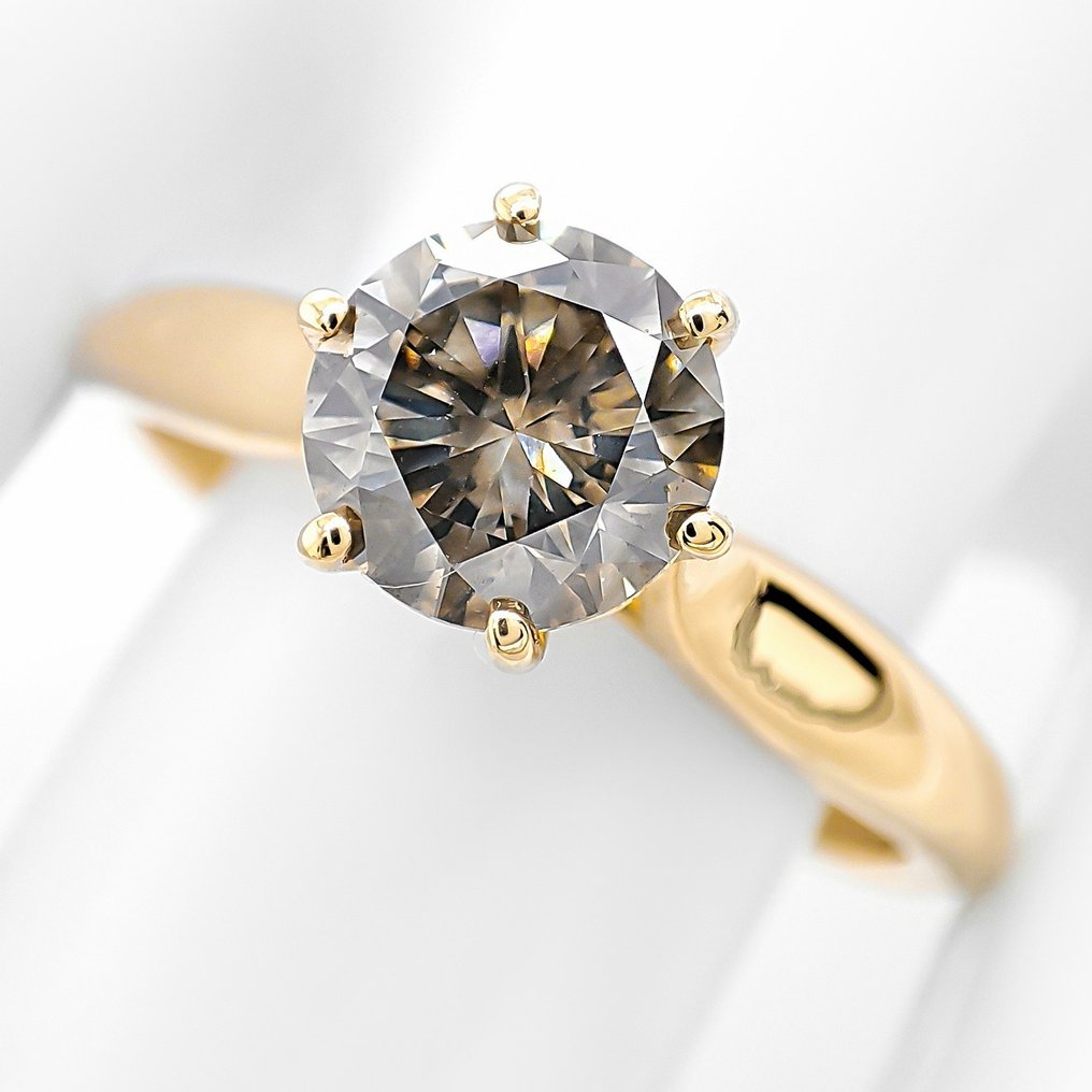 戒指 - 14 克拉 黃金 - 1.20ct. tw. 鉆石 (天然) #1.0