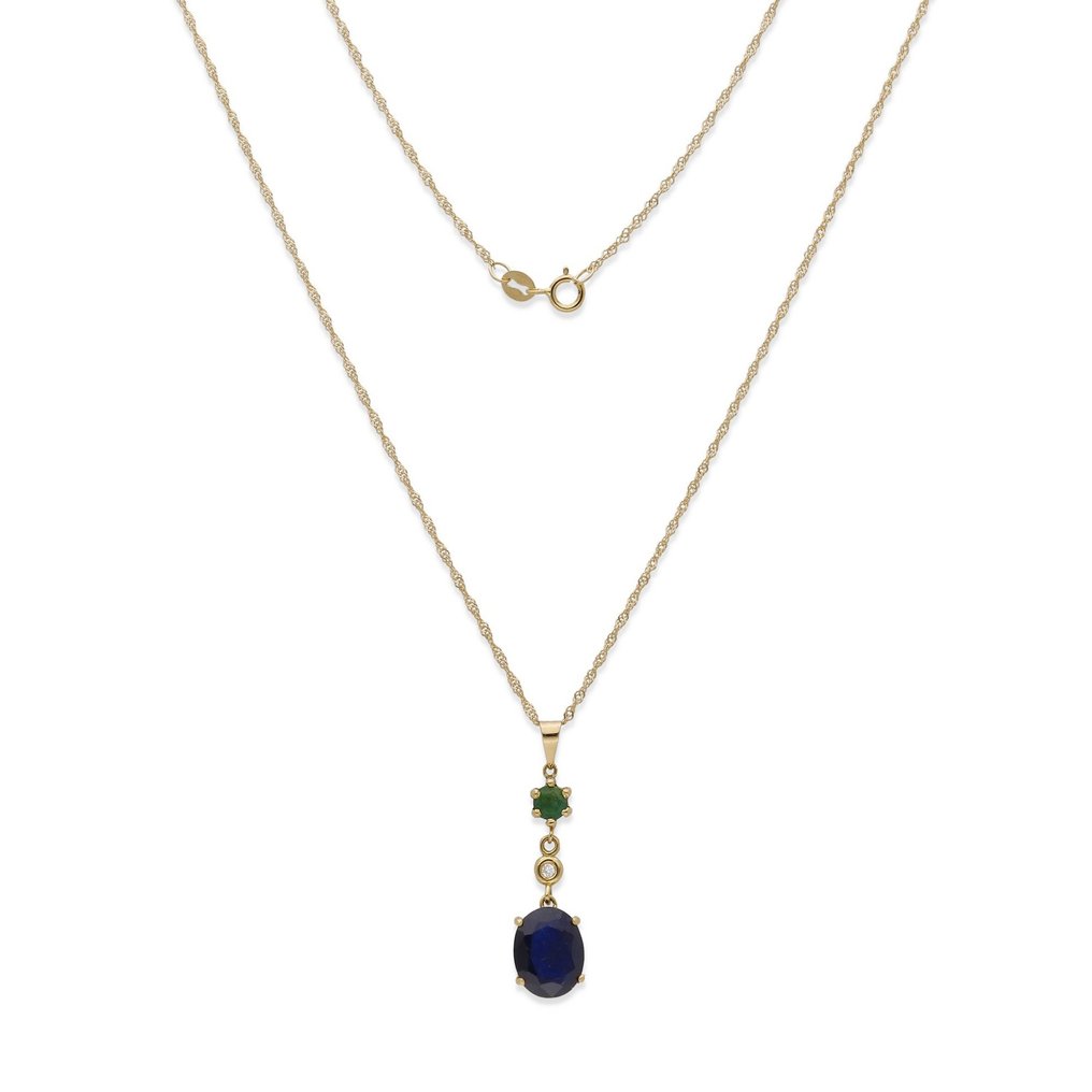 Anheng - 18 karat Gull - 2.33ct. tw. Safir - Smaragd #3.2