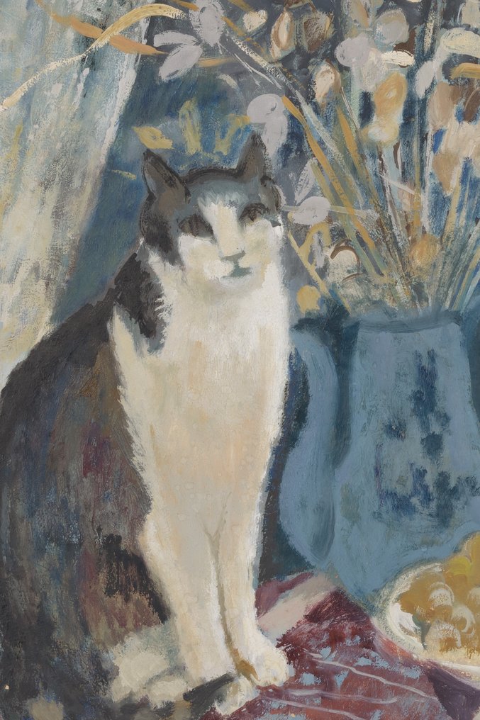 Hannie Bouman (1919) - Still life with cat #2.1