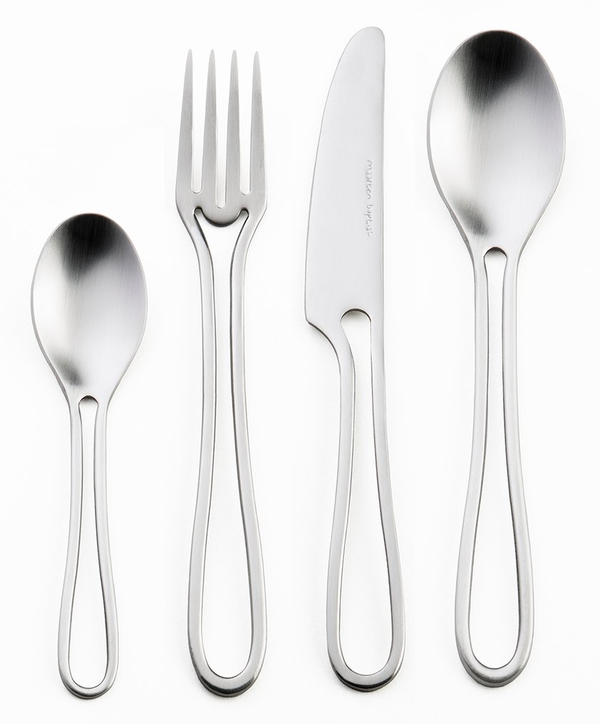OUTLINE flatware - Maarten Baptist - XL set - Evőeszközkészlet (48) - Evőeszköz matt / selyemfényű felülettel. - rozsdamentes acél #1.0