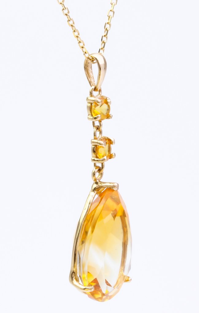 χωρίς τιμή ασφαλείας - Κολιέ - 14 καράτια Κίτρινο χρυσό Κιτρίνης - Κιτρίνης #2.1