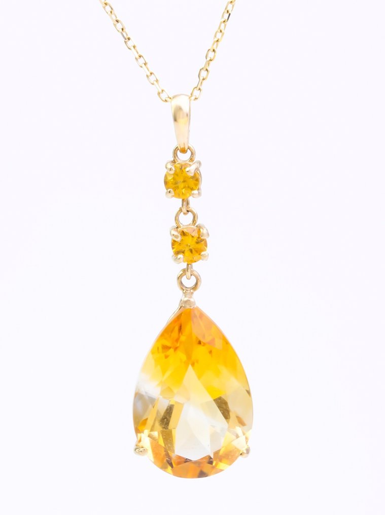 χωρίς τιμή ασφαλείας - Κολιέ - 14 καράτια Κίτρινο χρυσό Κιτρίνης - Κιτρίνης #1.0