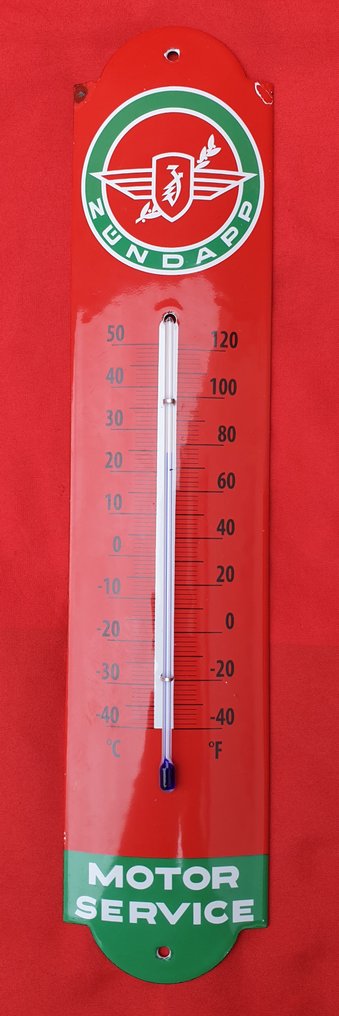 Enamel sign - Heavy Metal Enamel Thermometer by Zündapp #1.1