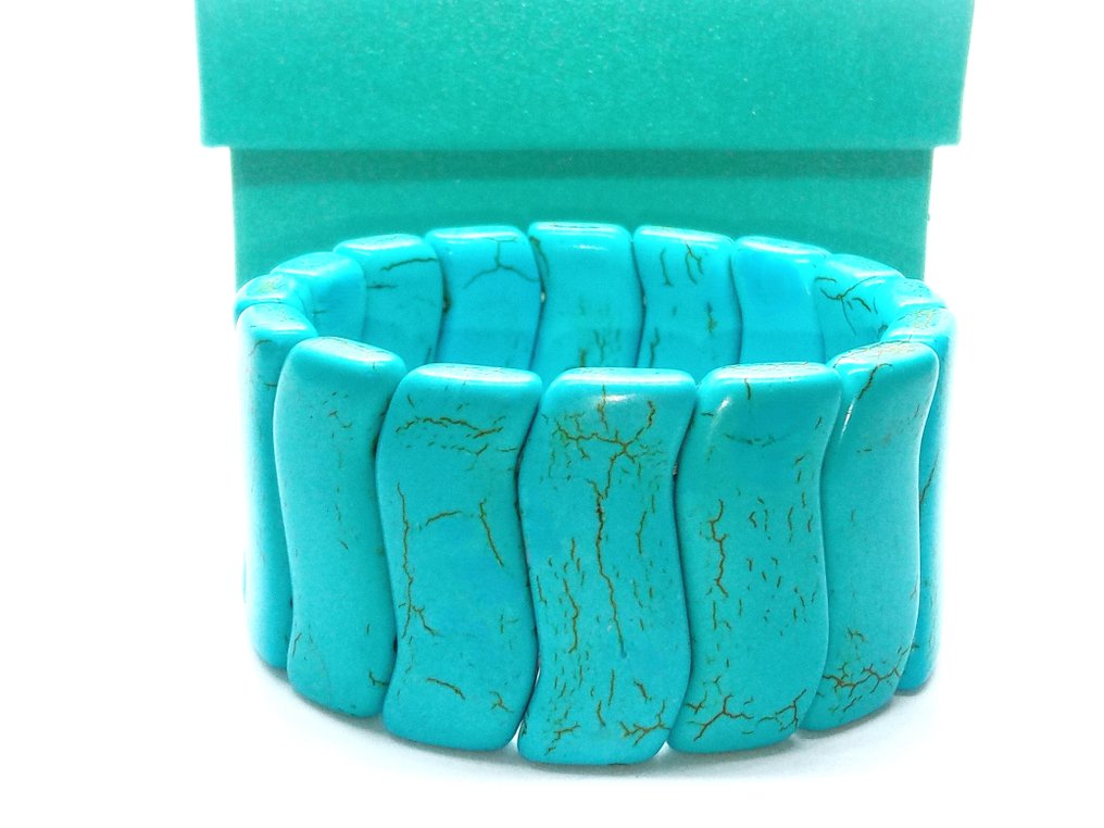 Pulsera de howlita azul turquesa hermosa con envío gratis - Pulsera #1.0