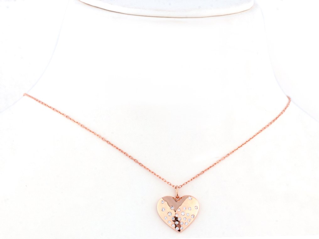 Κολιέ - 14 καράτια Ροζ χρυσό - 0.20ct. tw. Διαμάντι (Φυσικό) #4.3