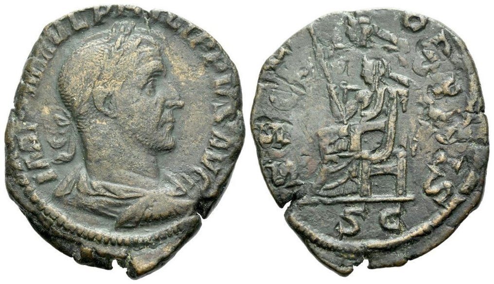 Empire romain. Philip I. Sestertius Rome circa 244-249  (Sans Prix de Réserve) #2.1